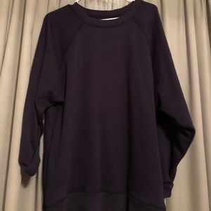 Navy Blue tunic length sweatshirt